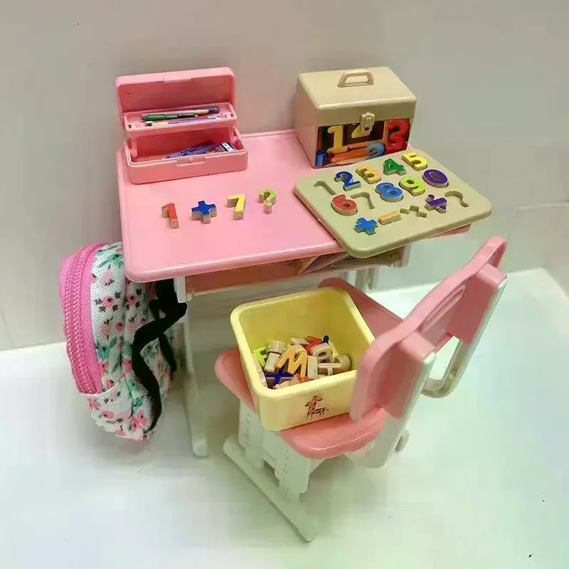 

1set Model Dollhouse Miniature Simulation Children Letter Numbers Block Puzzle Sorting Math Bricks Small Ornament Toys for