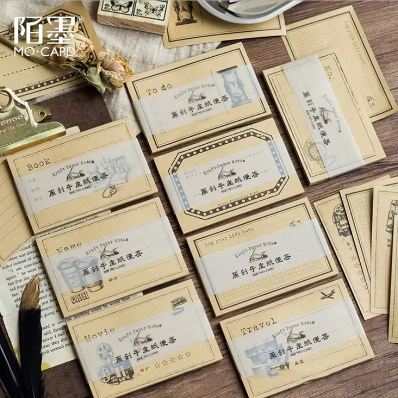 30sheets/pack diary office supplies Kraft Paper Memo Notes message Daily Plan  Word book Kids school stationery