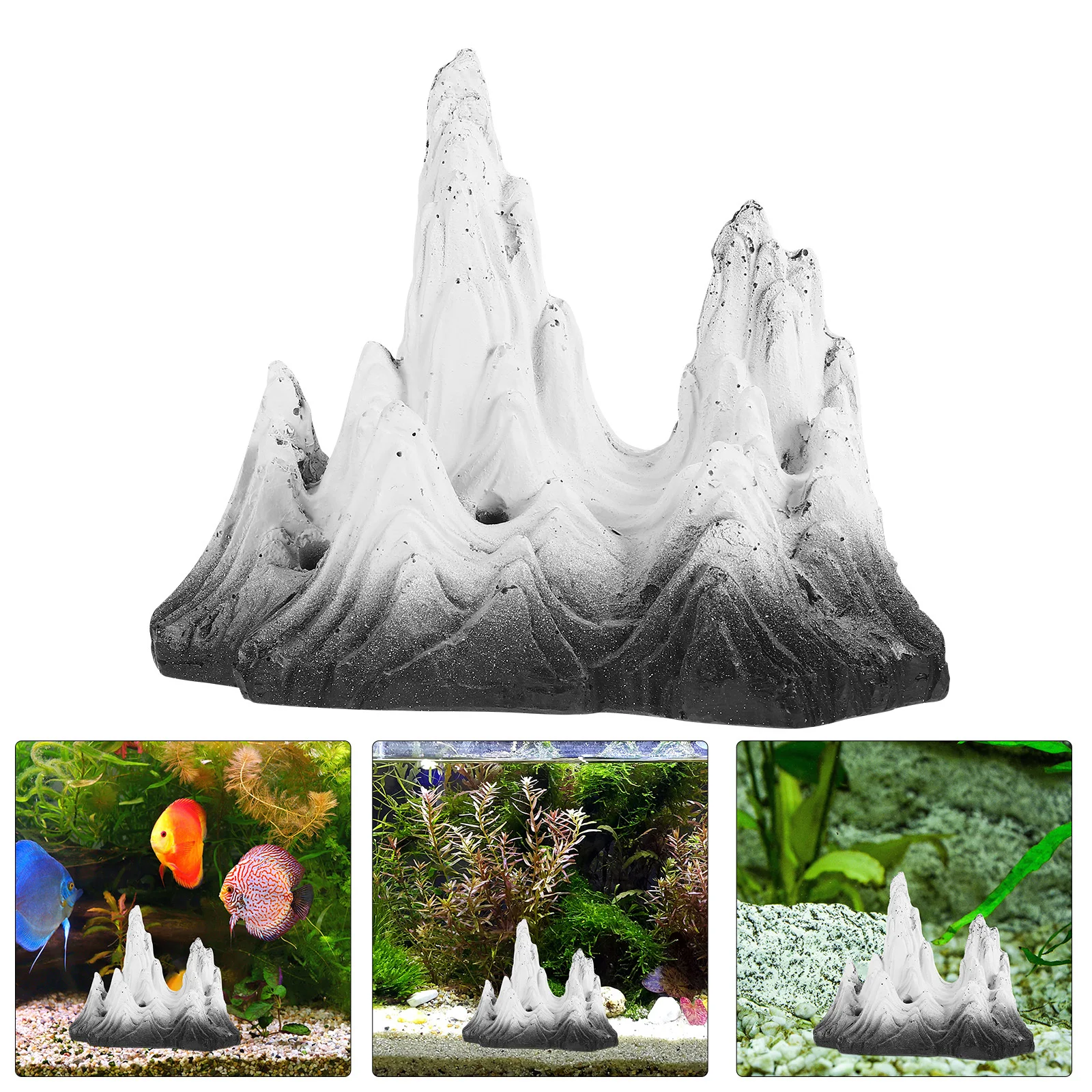 

Snow Mountain Prop Resin Fish Decoration For Reptile Tank Office Desk Fish Tank Simulation Prop Bookshelf Landscape