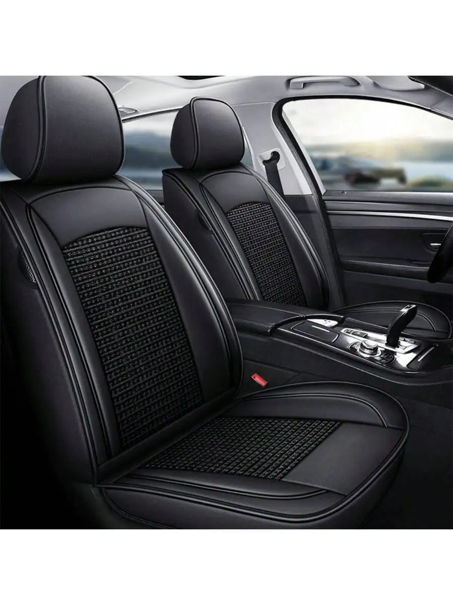 Leather Car Seat Covers For Front And Rear Full Protection 5 Seats