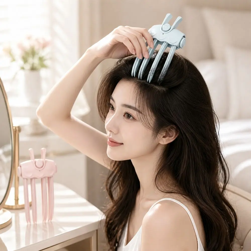 Rechargeable Heated Hairpin Seamless Design High Crown Volumizing Bangs Clip Cat Pattern Curling Fixed Shape Electric Hair Clips