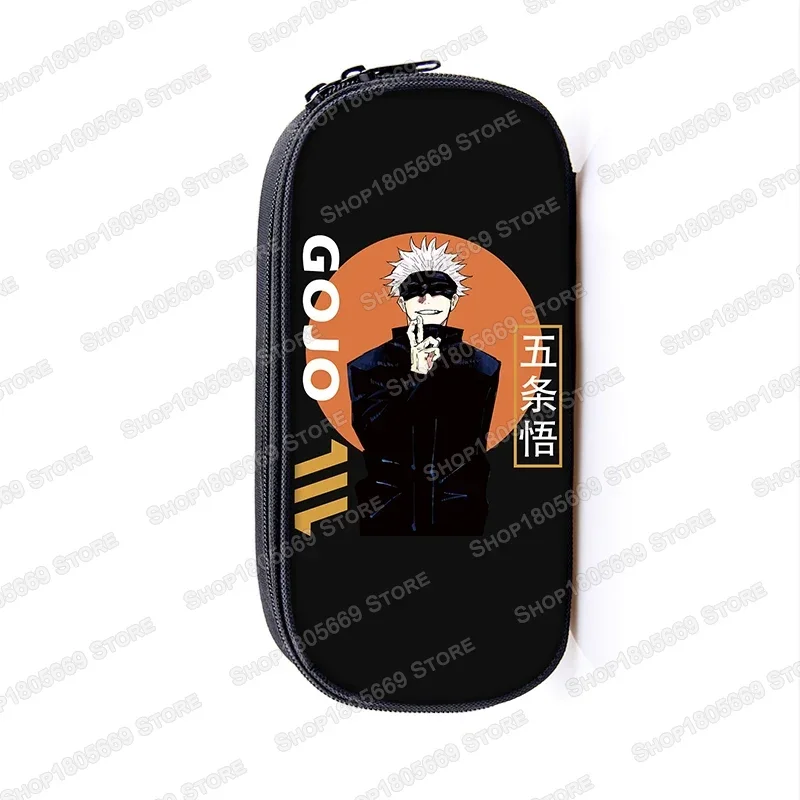 Japanese Anime Jujutsu Kaisen Cosmetic Case Pencil Bags Gojo Satoru Tops Yuji Itadori Stationary School Bag Teenager Pencil Box