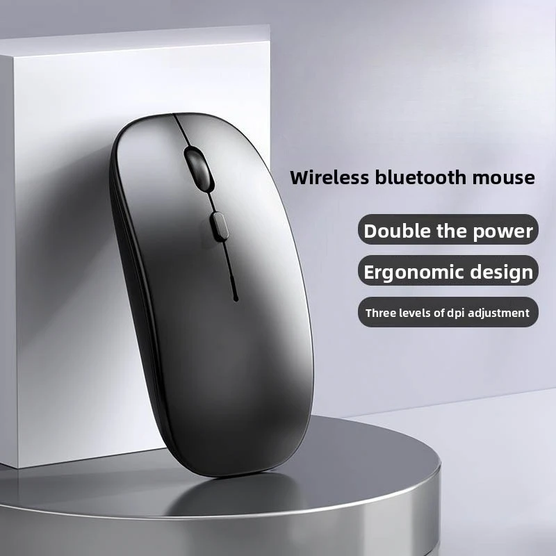Новая перезаряжаемая бесшумная беспроводная мышь, совместимая с Bluetooth, двухрежимная мышь 2,4 ГГц с нано-приемником, подходит для ноутбуков ПК