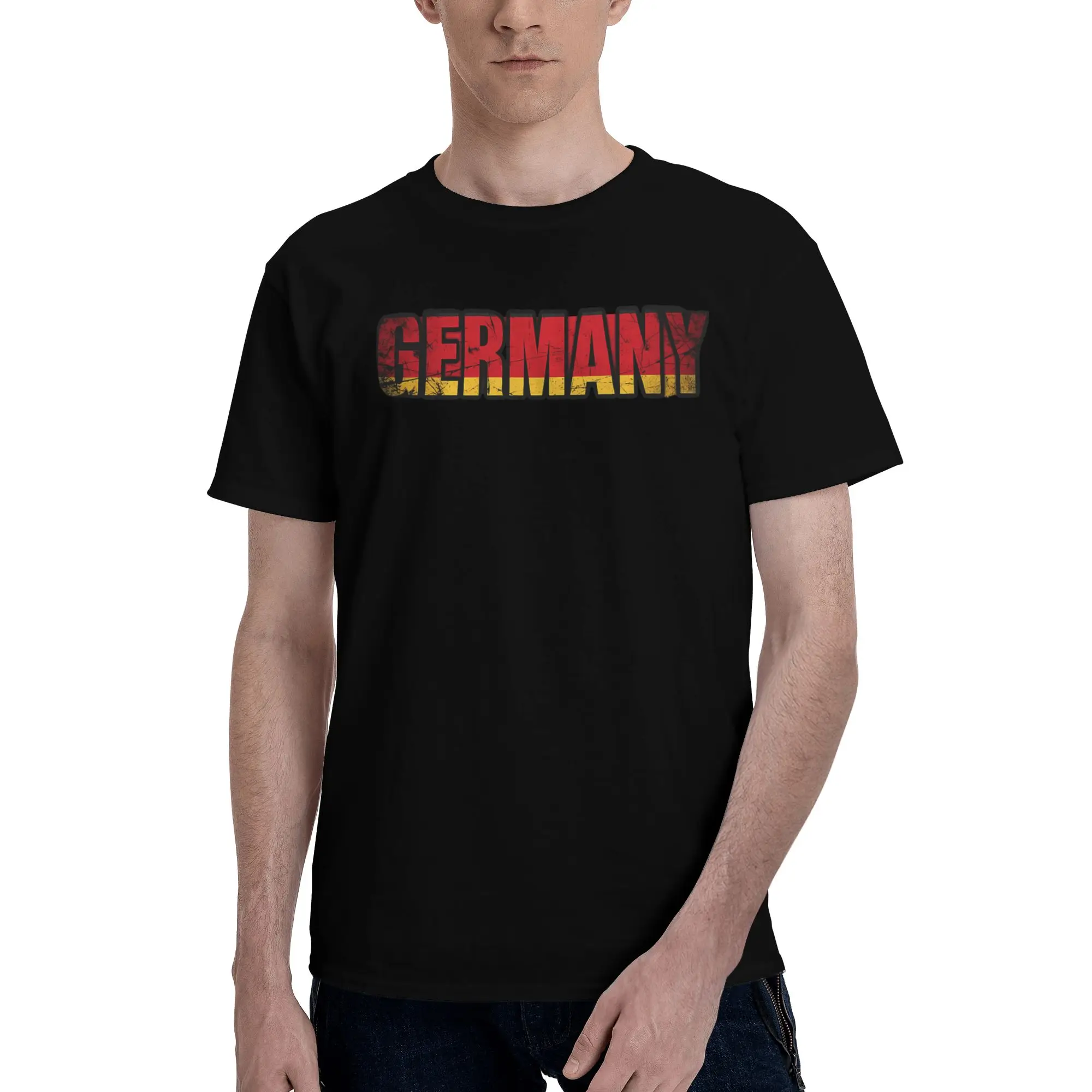 Roots Deutschland  Novelty 100% Cotton T-Shirt Germany Flag Tees Tops For Men