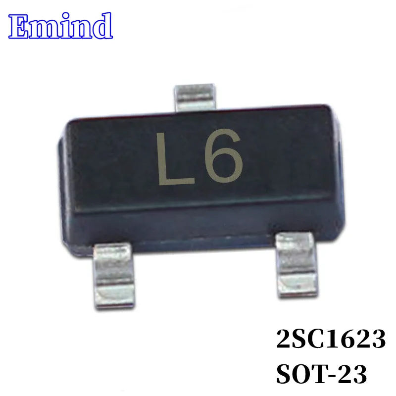 100/300/500Pcs 2SC1623 SMD Transistor Footprint SOT-23 Silkscreen L6 Type NPN 50V/100mA Bipolar Amplifier Transistor