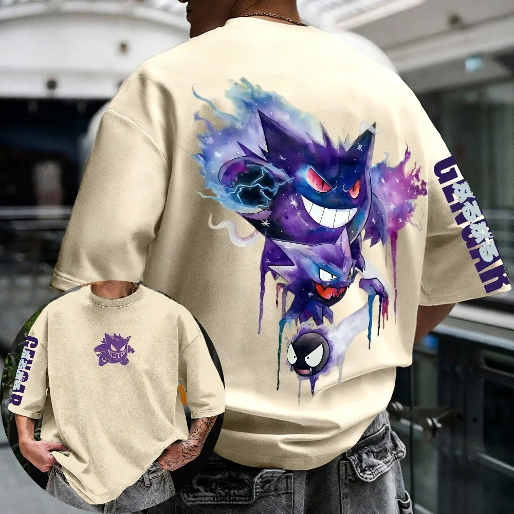 

Oversized Cosplay Costume Pokémon Gengar 2026 Summer New Arrival Harajuku Anime Print Y2K Hip-Hop Casual Unisex T-Shirt
