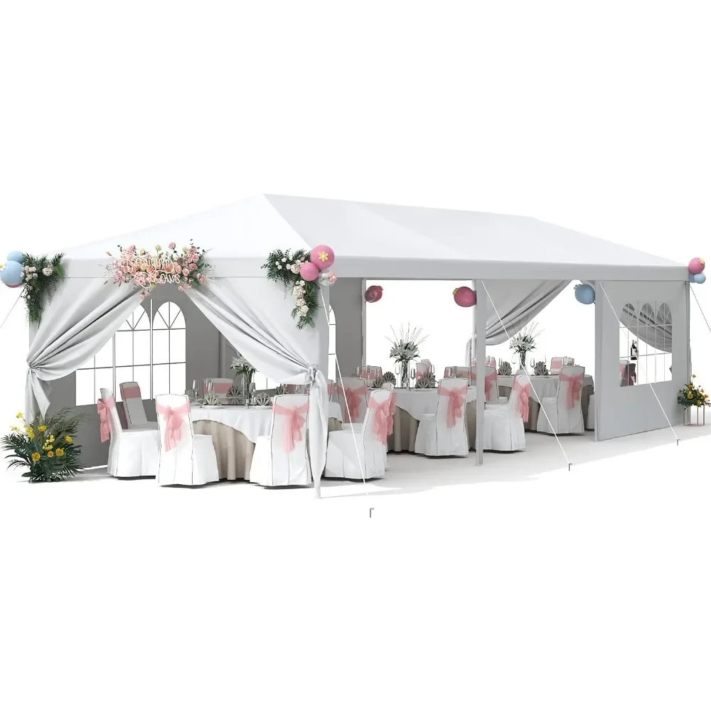

%a 10x30 Tents for Parties,Outdoor Wedding Tent for Parties Patio Gazebo Shelter with Removable Sidewalls, Party Wedding Tent