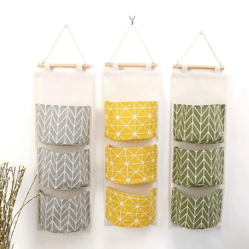 

Подвесные органайзеры с 3 карманами, водонепроницаемый настенный органайзер для шкафа, хлопковое белье, большая вместительная подвесная сумка для хранения, домашний декор