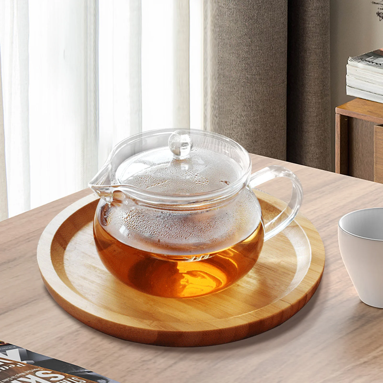 

Glass Tea Pot Heat Resistant Transparent Small Teapot for Home Office Tea Brewing with Infuser Teapot Glass Kettle