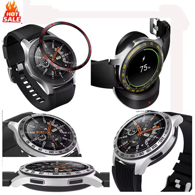 

Stainless Steel smart watch Cover For Samsung Galaxy Watch 46MM/gear s3 frontier new Dial Bezel Ring Adhesive Cover Anti Scratch