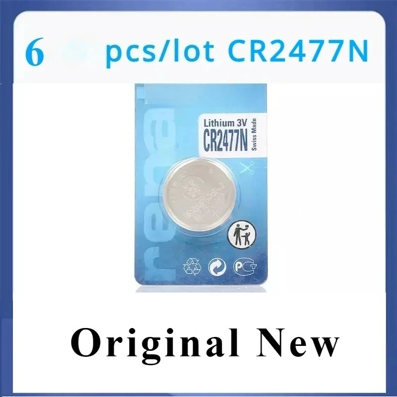 6 Peças/lote Bateria Suíça CR2477 Renata CR2477N 3V para Instrumentos Tipo T