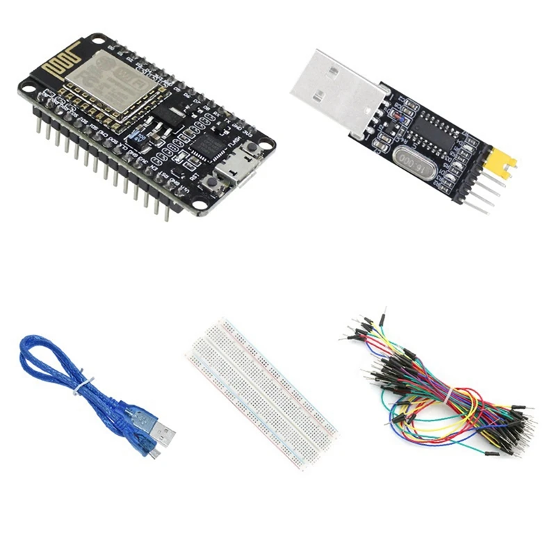 ESP-12E ESP8266 CP2102 Development Board +USB To Serial Port Module+Bread Board+65 Jumper+USB Cable