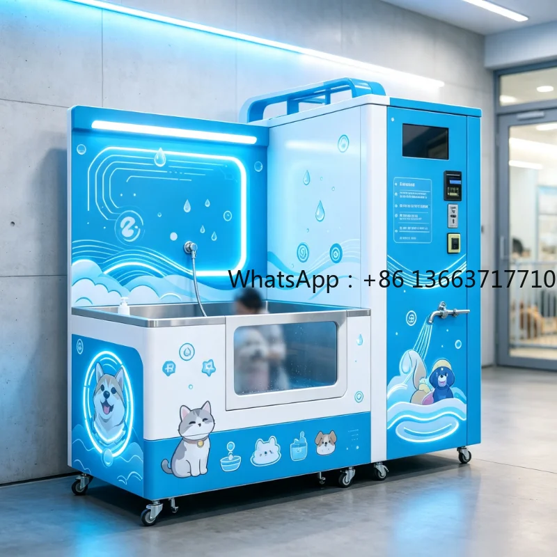 Self Serve Dog Wash Station Unmanned 304 SS Self‑service Pet Washing Machine Customized Bath Equipment For Apartment Pet Room