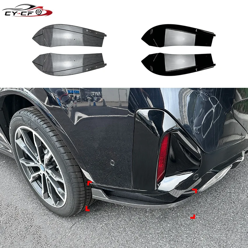 For BMW X4 G02 M Sport 2022+ Car Rear Bumper Glossly black Lip Spoiler Canards Diffuser Cover Splitter BodyKits Accessories Trim