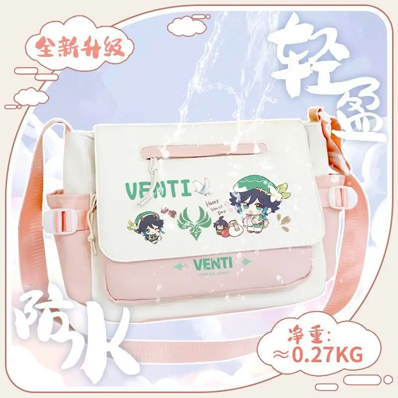 Genshin Impact Ganyu Single Shoulder Men Women, Large Capacity Crossbody For Middle And High School Students, Versatile Canvas A