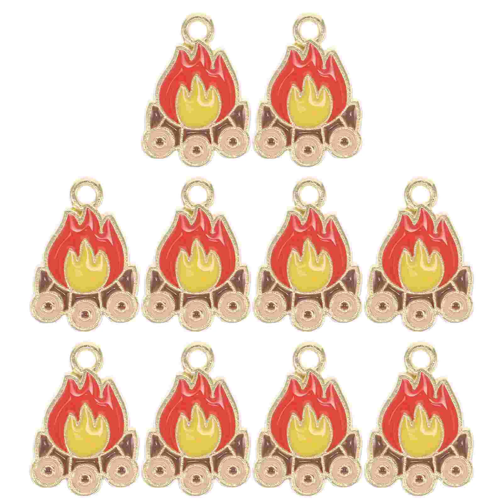 10pcs Flame-Shaped Pendant Charms For Earrings Fiery Jewelry For Diy Crafts Flame Charm Pendant Diy Flame Charm Necklace Flame C