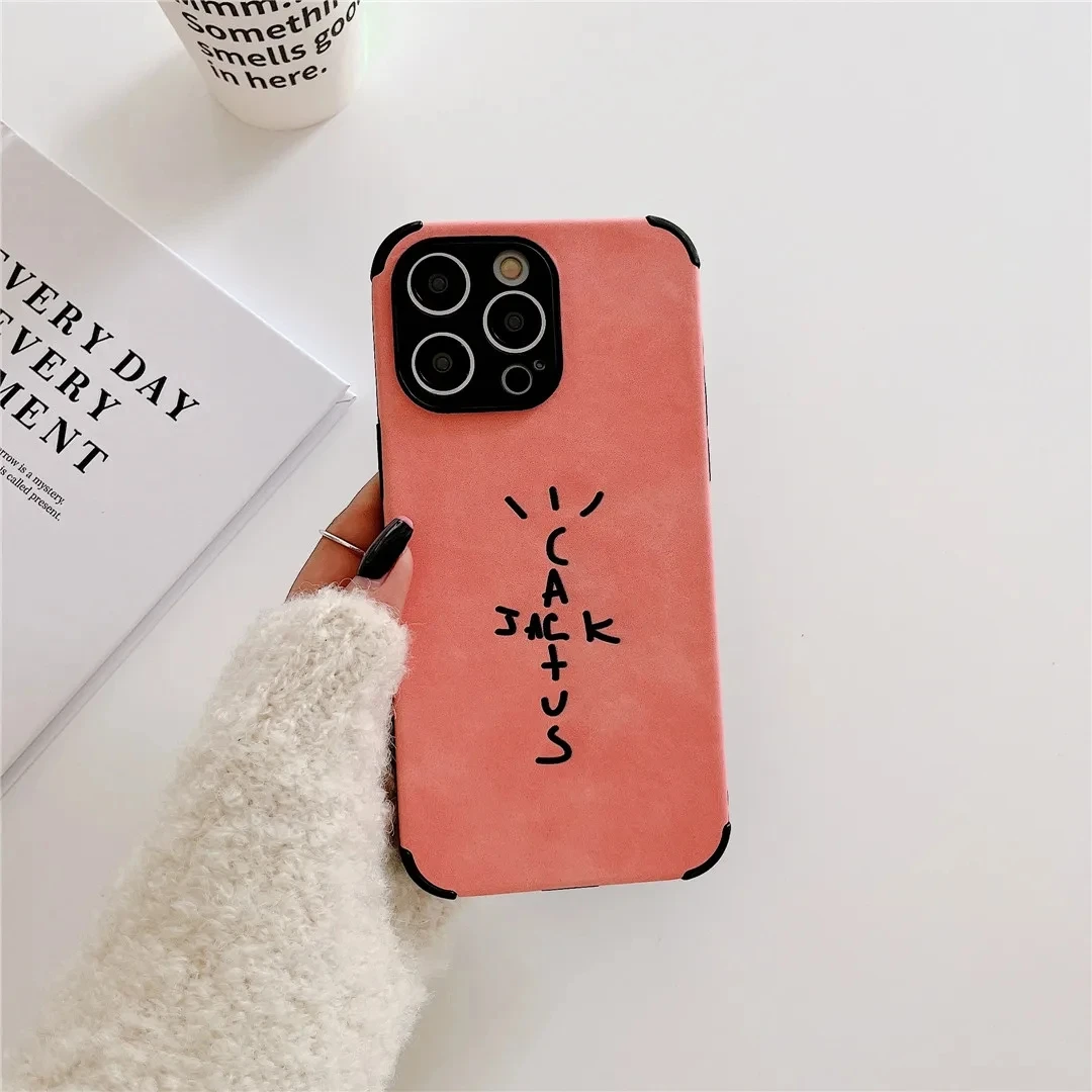 Luxury English ASTRO Cactus Cactusjack Phone Case For iPhone 11 12 Mini 13 14 15 Pro Max 7 8Plus X XS XR Anti-fur Suitcase Cover