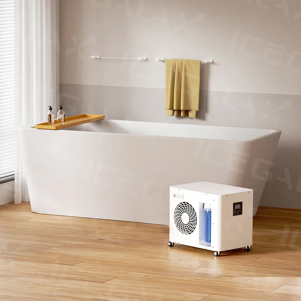 

Acrylic Cold Plunge Athlete Ice Bathtub Spa Massage Tub Freestanding Ice Bath Tub With Nozzle Jets Multi Color Light