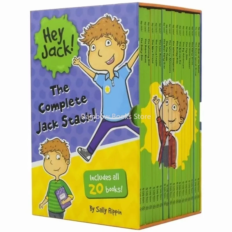 20 Pcs/Set Hey Jack !The Complete Jack Stack English Picture Story Book Children\'s Bridge Chapter Reading Kids Gift Box