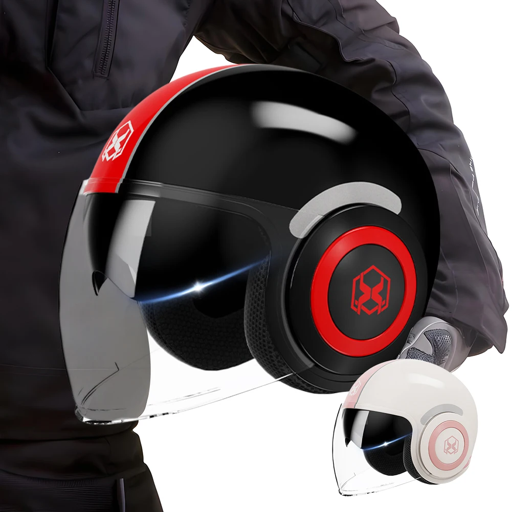 Demi-casque chaud à visière solaire, anti-UV, anti-absorbe ouissement, visage ouvert, vélo, scooter, scooter, RL, UTV, accessoires de pare-brise