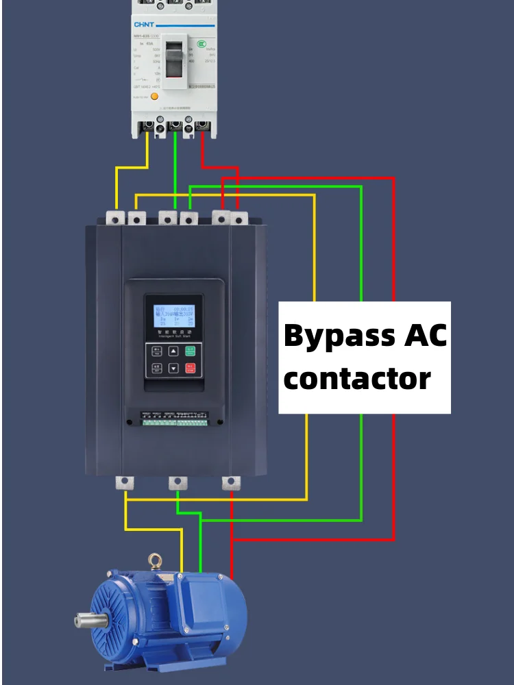 Bypass soft starter 18.5KW-200KW external motor smooth start programmable brake stop soft starter AC motor controller