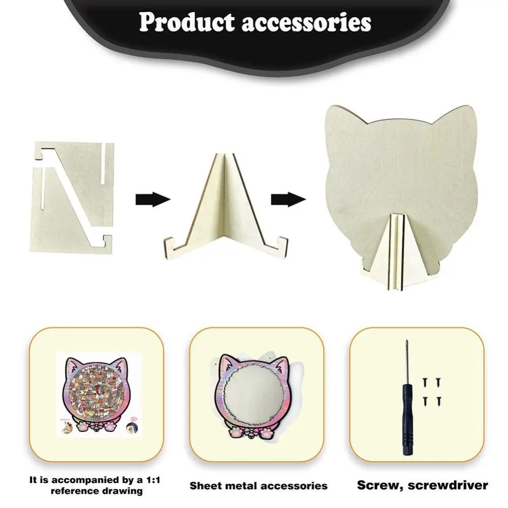 

Brain Burning Cat Puzzle Irregular Puzzle Cute Kitten Wooden Cat Shaped Wooden Puzzle DIY Assembly Animal Puzzle