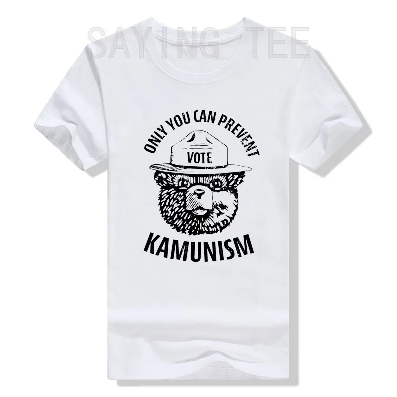 Only You Can Prevent Kamunism Communism Election Humor 2024 T-Shirt Campaign Outfit Short Sleeve Blouses Novelty Gift Saying Tee