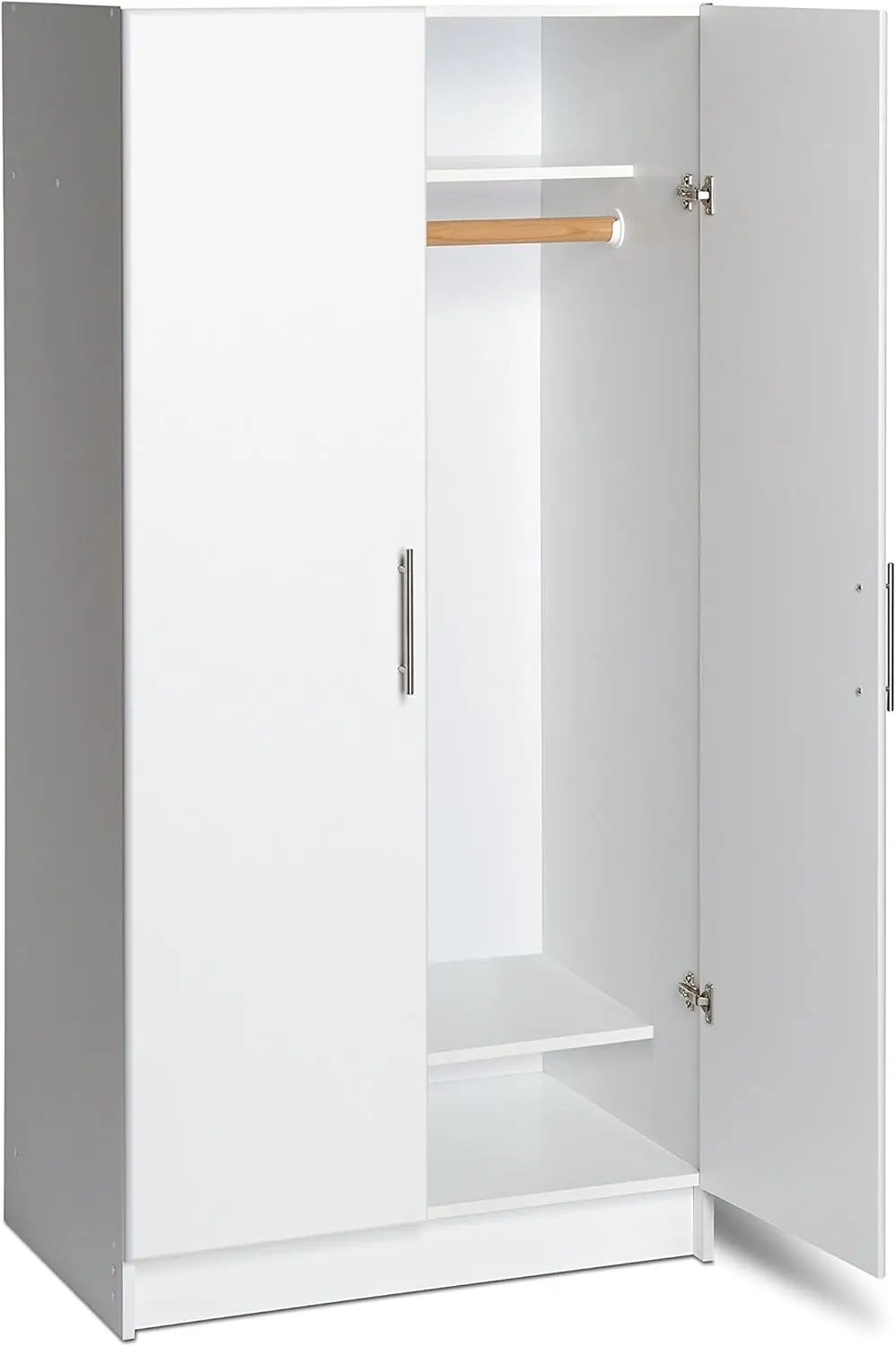 , Elite 32"W x 65"H x 24.5"D White Wardrobe Closet & Cabinet - Functional Clothes Storage with Hanging Rail image 4