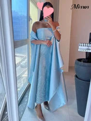 Mirror Dress Elegant Vintage Sweet Blue Sequins Beaded Strapless Customized Formal Occasion Prom Dress Evening Party Gowns