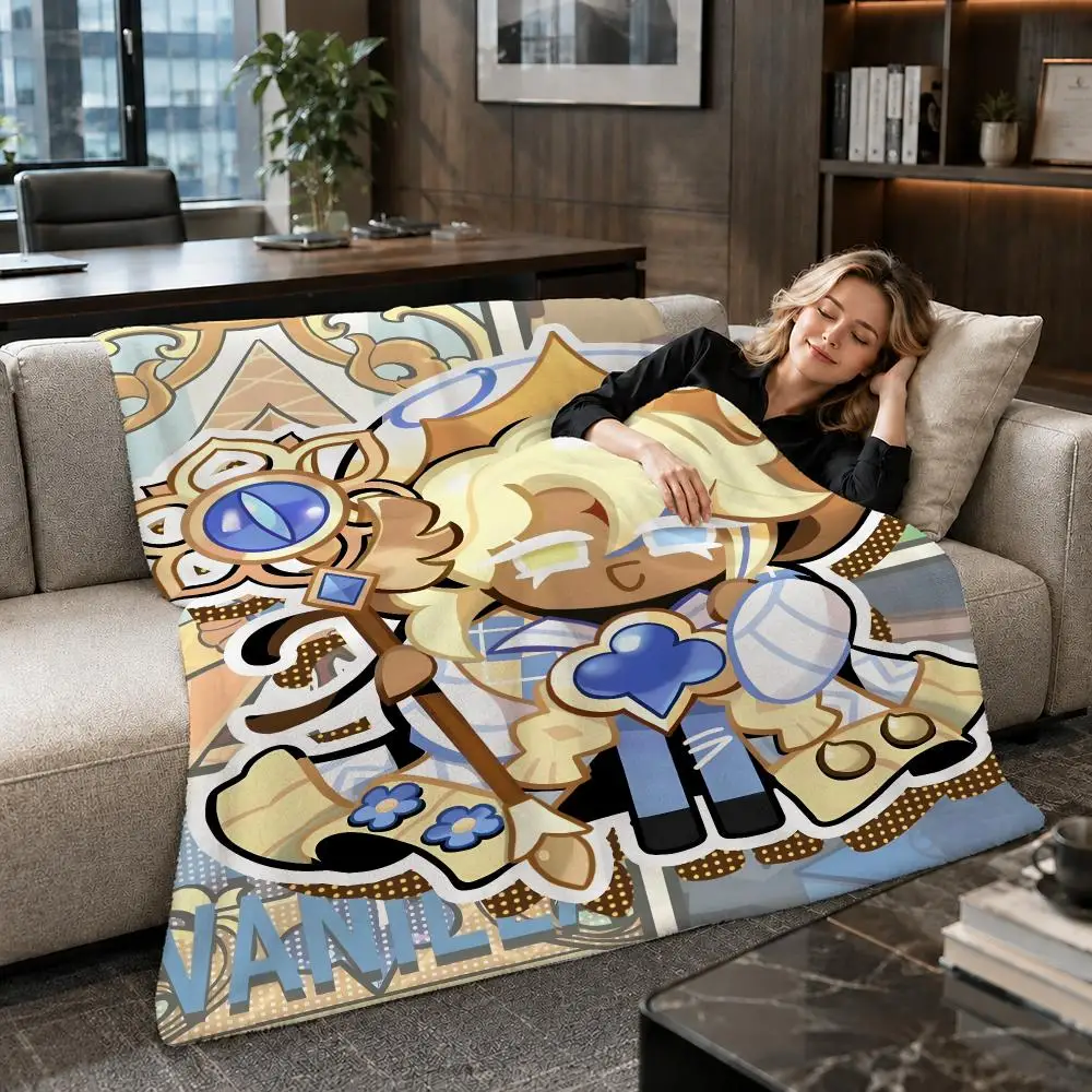 Game Cute Vanilla Cookie Throw Soft Warm Flannel Throw Blanket for Sofa Bed Office Home Holiday Gift All Season