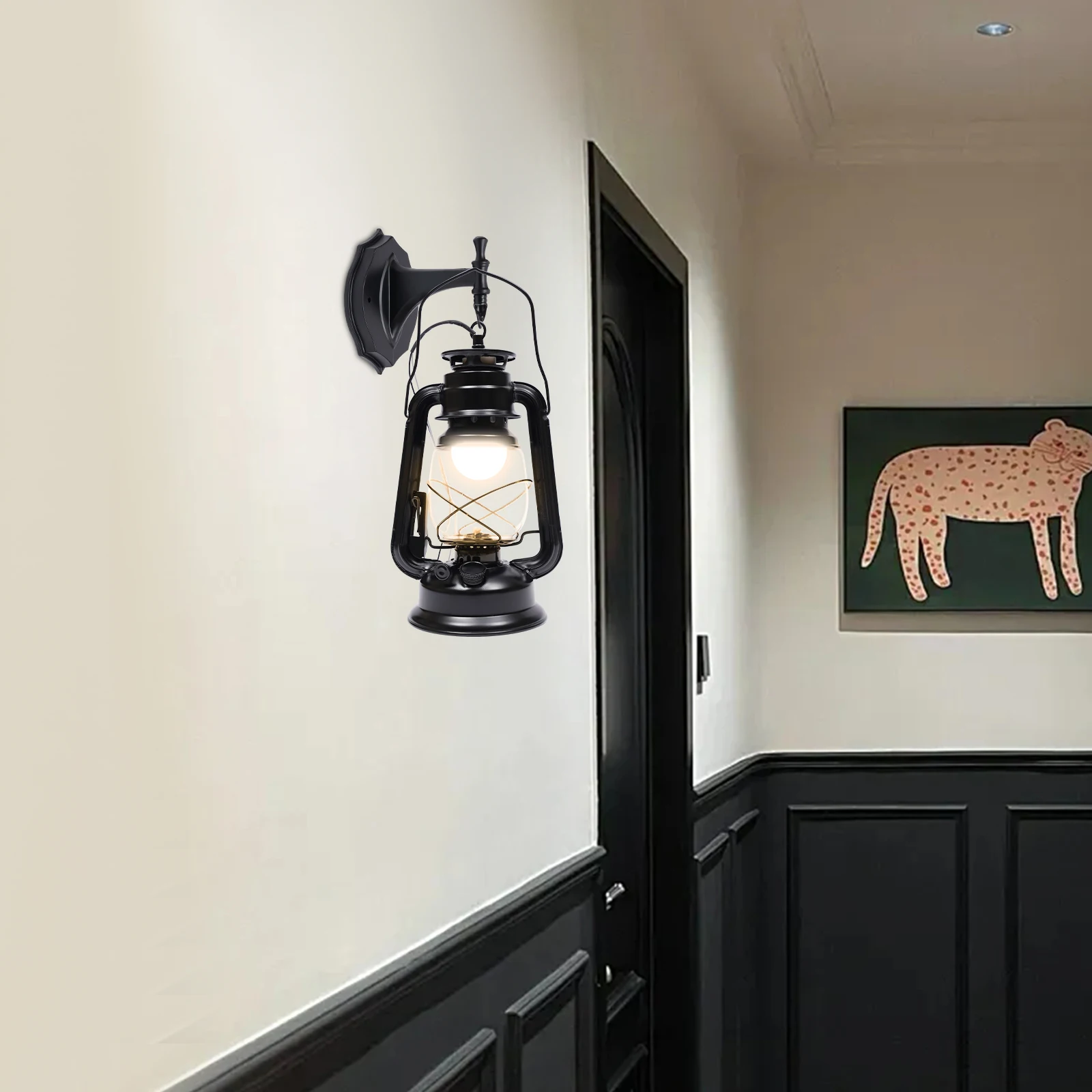 Aplique de parede para exterior – Design clássico de lâmpada de querosene com LED quente de 3000K, à prova d'água e ideal para portas e pátios