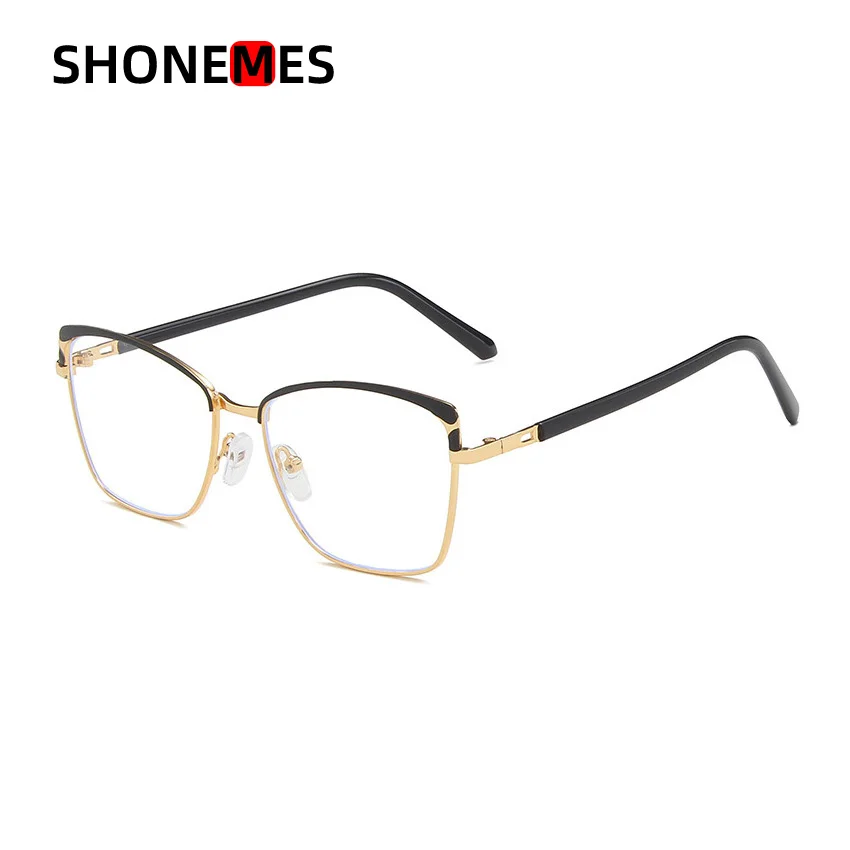 Shonemes Cat Eye Eyeglasses Anti Blue Light Glasses Eyebrow Frame Optical Computer Eyewear Black Silver Gold for Women Men