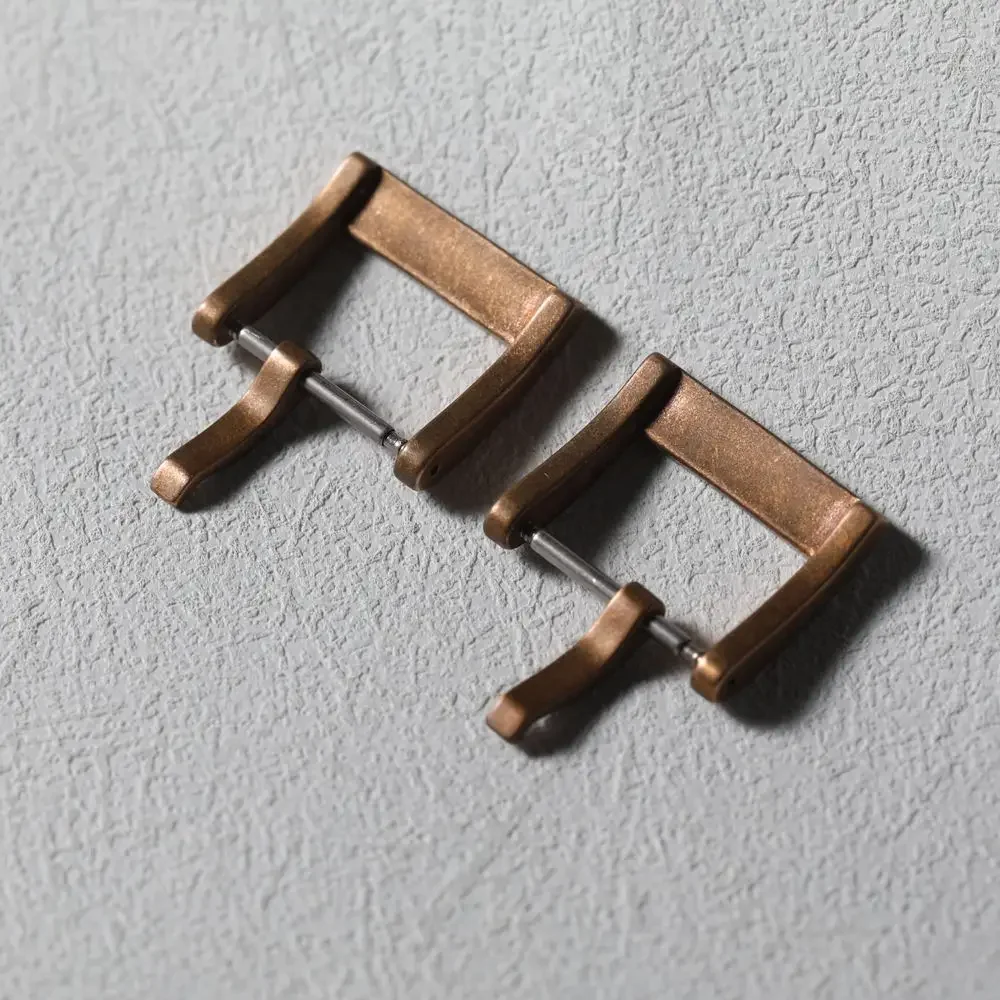 High-end Bronze Buckle 18MM 20MM Vintage Leather Rubber Strap Buckle, Pure Bronze, Vintage Style Strap Buckle Accessories view 4