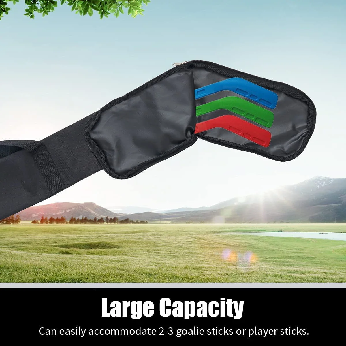 1 قطعة المحمولة واحد الكتف هوكي الجليد عصا حقيبة عالية الجودة ضوء أسود مقاوم للماء عصا قابل للتعديل لعصا الهوكي #5