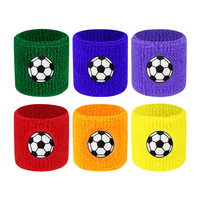 6Pcs Kids Sports Wristbands Colorful Cotton Wristband Sweatband For Children Wrist Protector Football Basketball Tennis Boy Girl