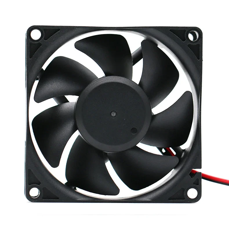 DC 12V 24V ลมสูงพิเศษความจุ 80x80x25 มม.80 มม.อุณหภูมิควบคุมเดสก์ท็อปแชสซี Server แปลงความถี่พัดลมระบายความร้อน