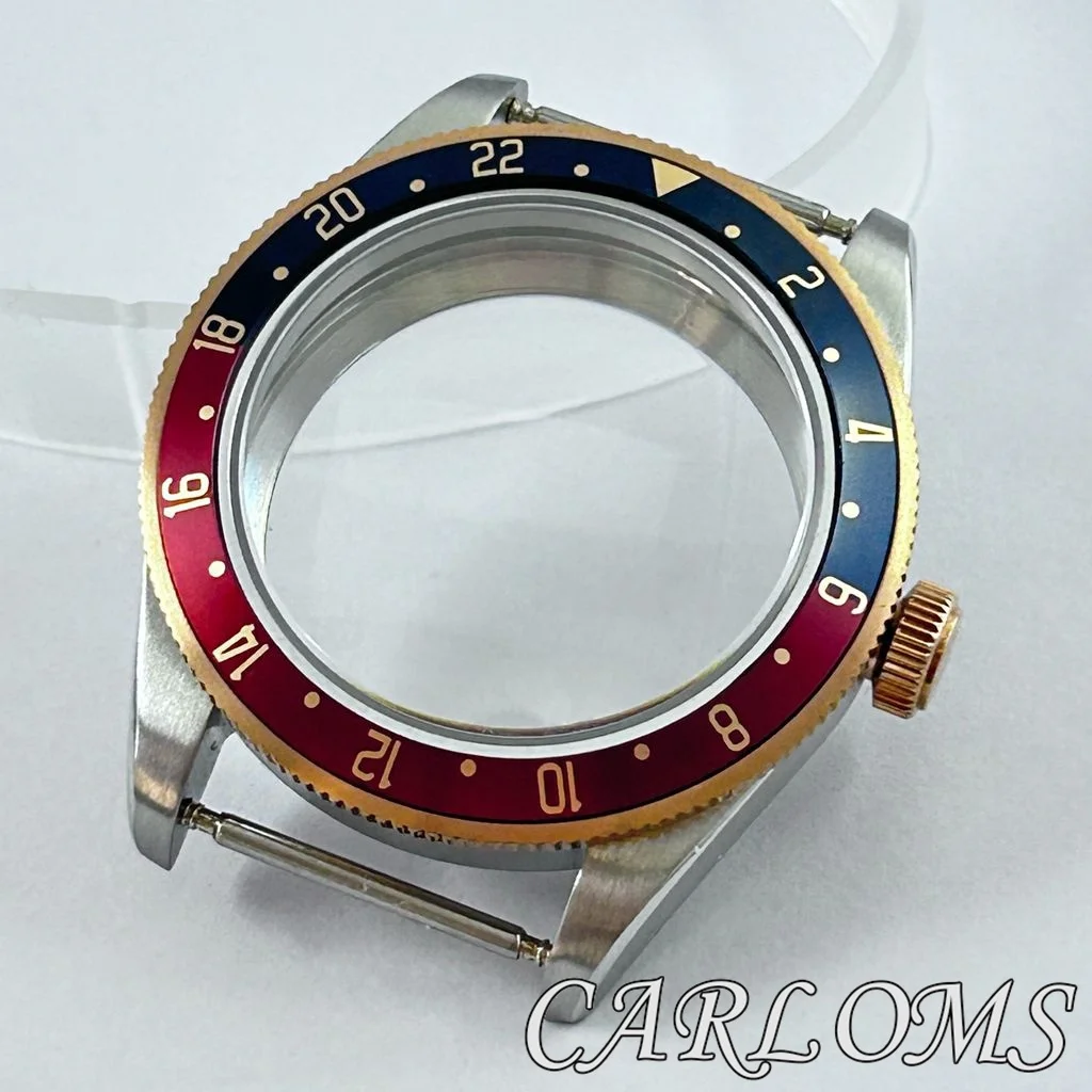 TOP 39mm NH34 NH35 NH36 NH70 NH72 ETA2824 PT5000 Silver Rose Gold Watch Case Ceramic Aluminum Bezel Domed Sapphire Glass