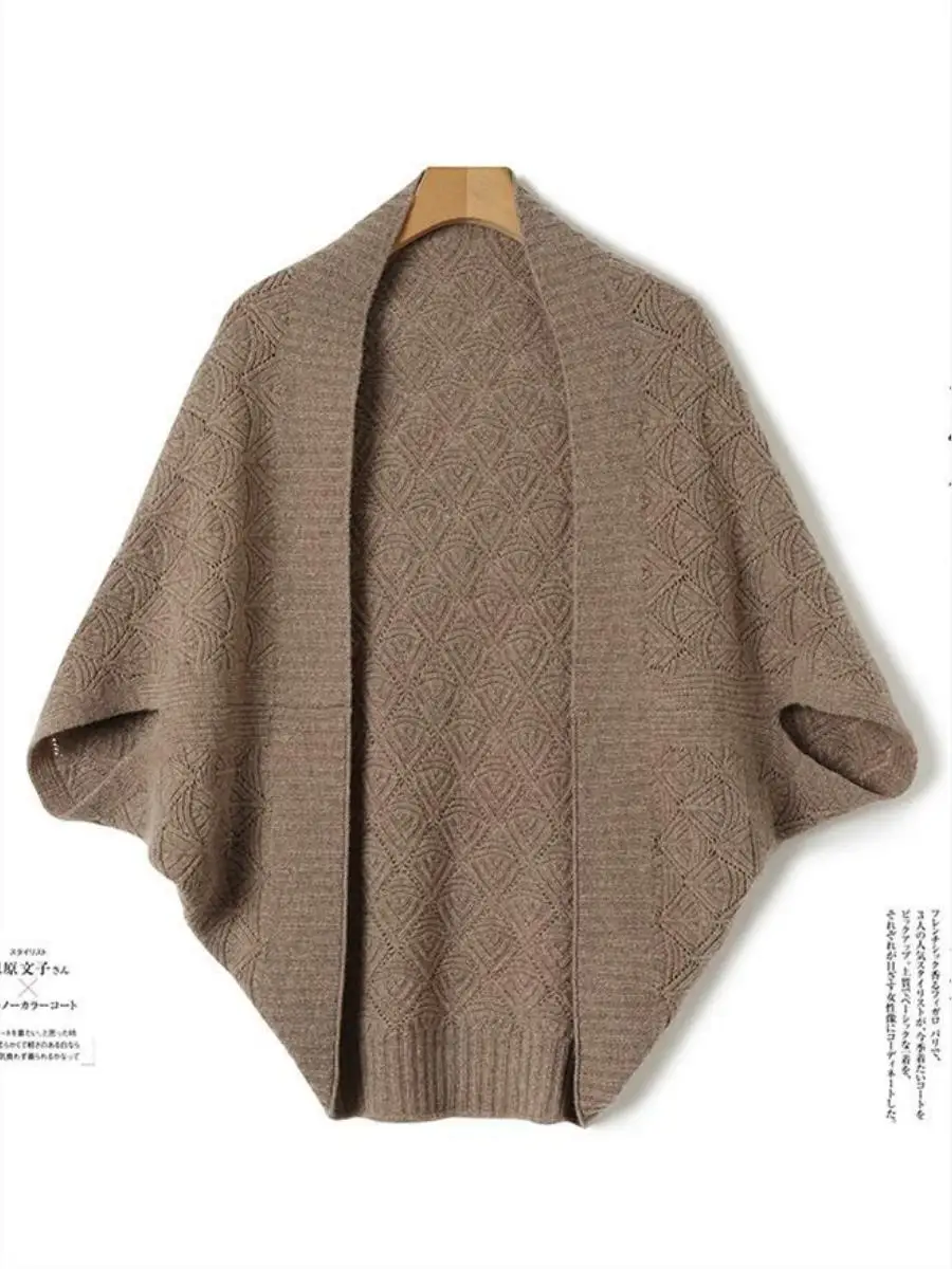 Echarpe-d'epaule-en-laine-pure-tricotee-ajouree-douce-et-confortable-pour-femme-vetement-d'exterieur-chaud-automne-hiver-couleur-unie-taille-unique