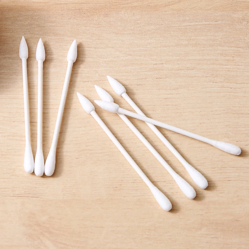 100 szt. Jednorazowe dwustronne kosmetyczne waciki białe czyszczenie makijażu usuwanie wacików patyczki niezależne opakowanie