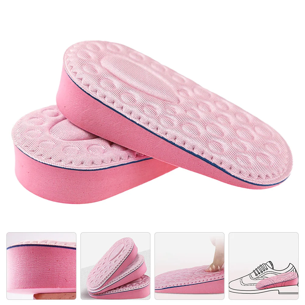 

Shoe Inserts Invisible Heightening Half Pad Canvas Heel Lift Shoes 125X6X15CM Women Insole Pink Increase Ladies