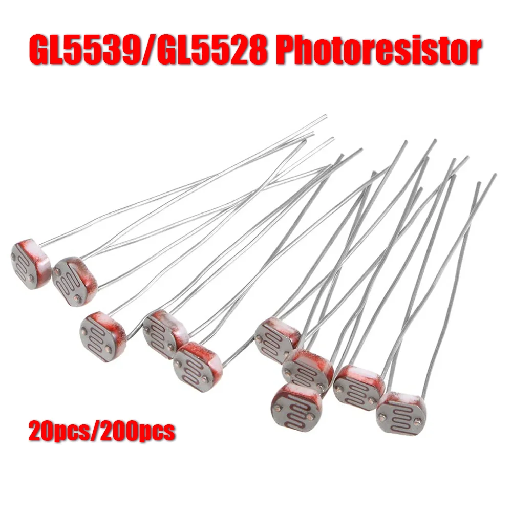 

GL5539/GL5528 Photoresistor 20pcs/200pcs Photoelectric Detection Element 5MM Photoelectric Switch Element GL5539 Car Parts