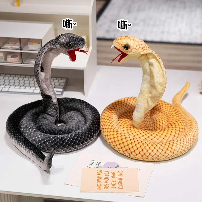 シミュレーションコブラぬいぐるみ,金色のドット,インドの動物,ヘビ,灰色,面白い,パロディー,ジョーク,家の装飾
