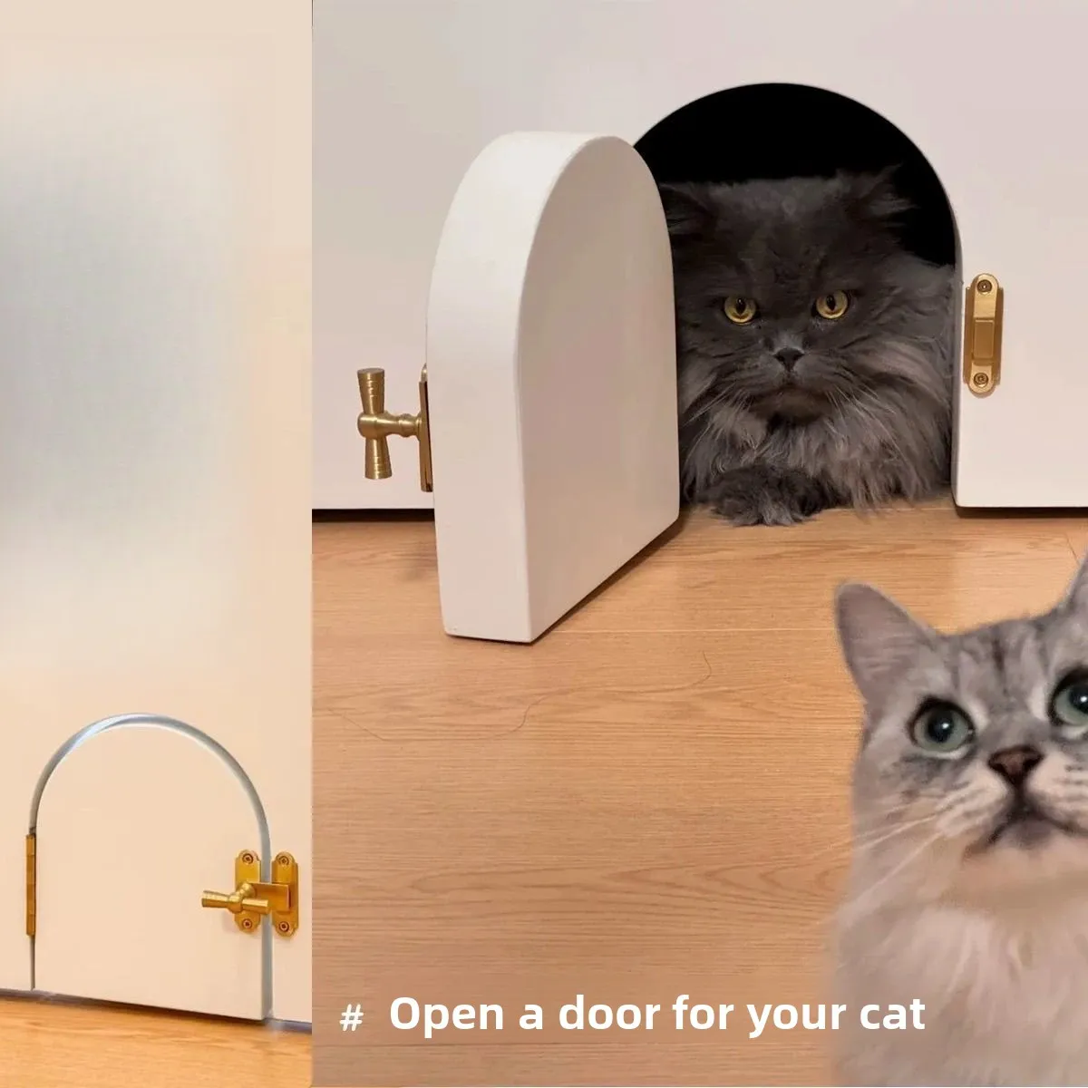 Cat Hole Door Hardware Latch Door Buckle Latch Door and Window Handle Latch and Window Handle Interlocking Buckle All Copper