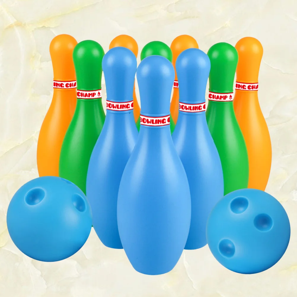 1 Set Kinder Bowling Spielzeug Kunststoff Gutterball Pädagogisches Lustige Bowling Ball Spielzeug für Kinder Kleinkinder (Gelegentliche Farbe)