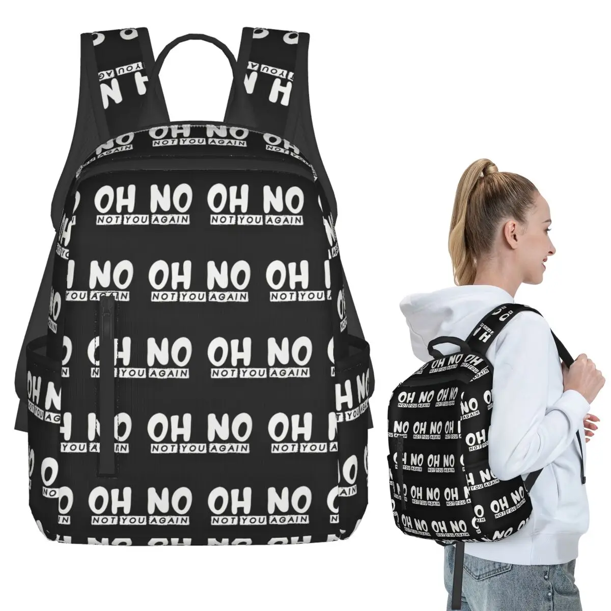 

Oh No Not You Again Backpack Student BookBag Children School Bag Computer Shoulder Bags Boys Girls