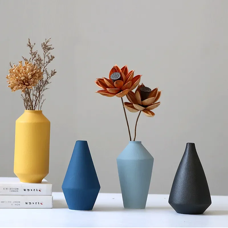 for Jingdezhen Ceramic Vase Nordic Style Home Furnishing Hotel Decoration Living Room TV Cabinet Ornament Dried Flower