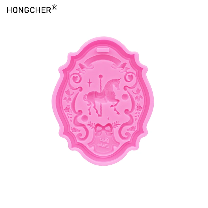 Carousel Wardrobe Plaster Fragrance Piece Hanging with Hole Hangable Hanging Sign Silicone Mould Car Hanging Jewelry Drip Mould