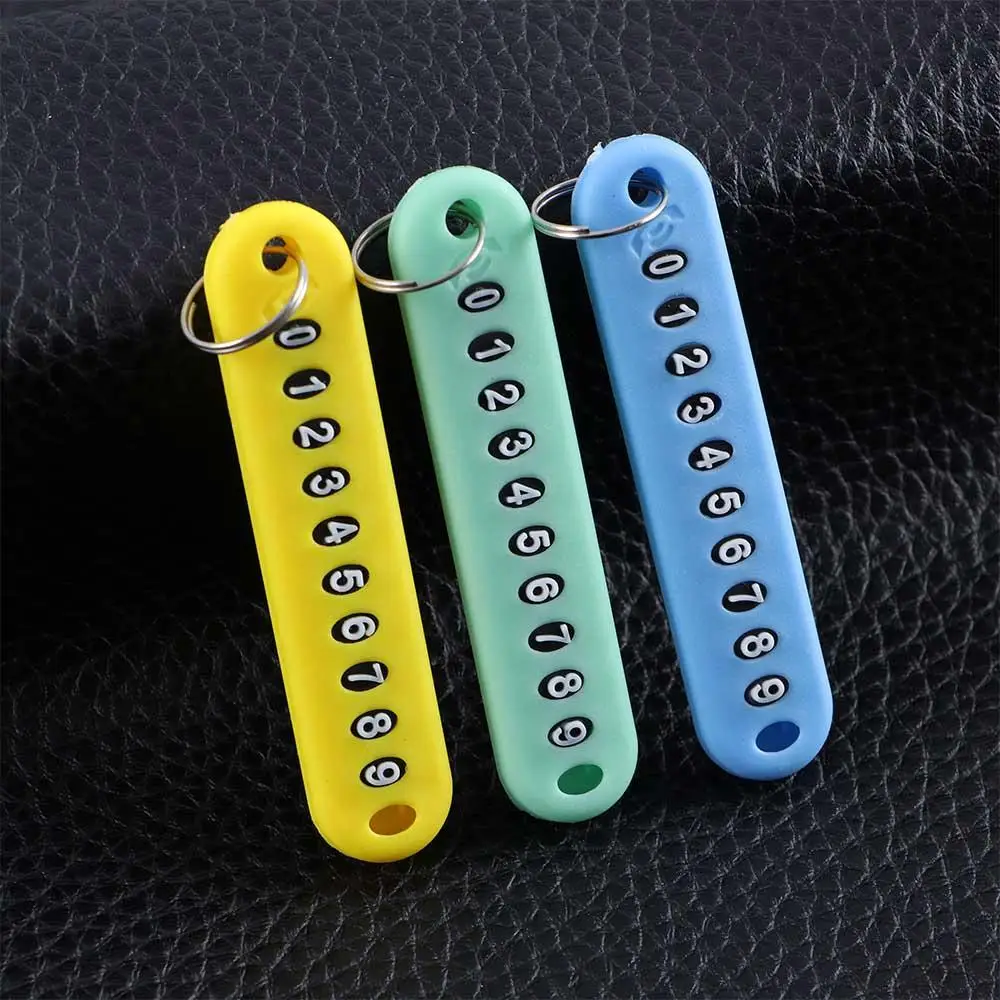 

Gifts Portable Auto Vehicle Accessories Ornament Phone Number Key Ring Key Pendant Phone Number Plate Card Anti-lost Key Chain