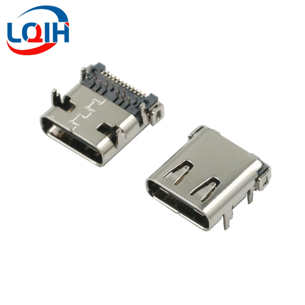 Type C USB 3.1 2 6 14 16 24 Pin Connector Type-C Socket SMD DIP Female Jack For PCB High Current Charging Port Transfer Data