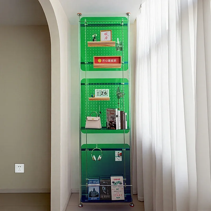 

No punching, indomitable partition, aluminum profile hole plate storage rack, living room screen storage rack, coat rack